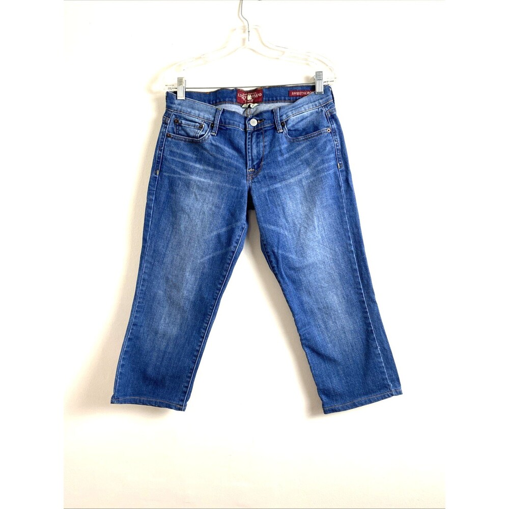 Lucky Brand Capri Denim Sweet'N Crop Womens Size 27 Blue Medium Wash Low Rise